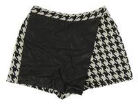 Černo-bílá vzorovaná skort sukně River Island 