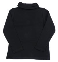 Černé žebrované triko s rolákem Tu