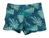 Tmavozelené nohavičkové plavky s listy Shein