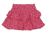 Zářivě růžová kytčikovaná vrstvená sukně C&A