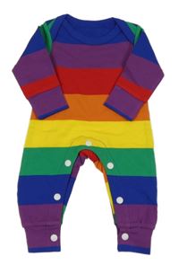 Barevný pruhovaný teplákový overal