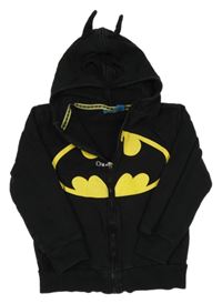 Černá propínací mikina s Batmanem a kapucí 
