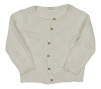 Bílý propínací svetr s dirkovaným vzorem H&M