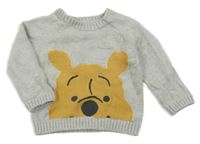 Šedý svetr s medvídkem Pú M&S