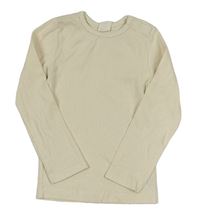 Smetanové žebrované triko H&M