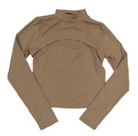 Hnědý žebrovaný crop top s bolérkem New Look