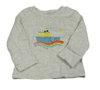 Světlešedé melírované triko s parníčkem George