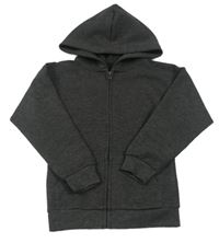 Tmavošedá melírovaná vzorovaná/prošívaná propínací mikina s kapucí PRIMARK