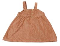 Skořicové žebrované sametové šaty s knoflíky Topomini