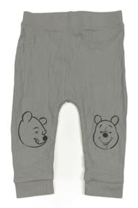 Šedé žebrované turecké tepláky s Pú George