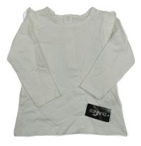 Nové - bílé perforované triko s volánky St. Bernard