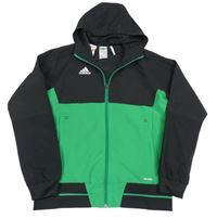 Černo-zelený funkční jarní bunda s kapucí Adidas