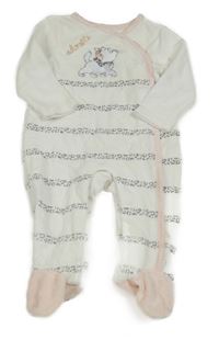 Bílo-tmavošedo-světlerůžový vzorovaný sametový overal s kočičkou Marií ORCHESTRA