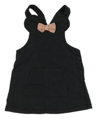 Černé riflové šaty s mašlí - Minnie a kapsou H&M