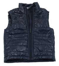 Tmavomodrá prošívaná šusťáková zateplená vesta George