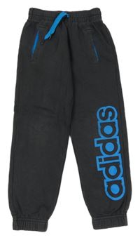 Tmavošedo-modré tepláky Adidas