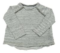 Šedo-bílá melírovaná oversize mikina Next