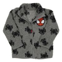 Šedá huňatá bunda se Spider-manem George