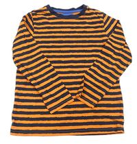Oranžovo-tmavomodré pruhované triko Pep&Co