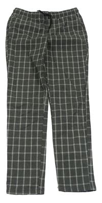 Tmavošedo-bílé kostkované slim kalhoty Denim Co.