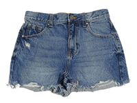 Modré riflové high rise kraťasy s prošoupáním Denim Co.