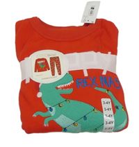 Nové - Červené fleecové pyžamo s dinosaurem Dunnes