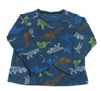 Petrolejová fleecová mikina s dinosaury Matalan