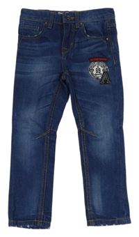 Modré slim rifle s nášivkami Denim Co.