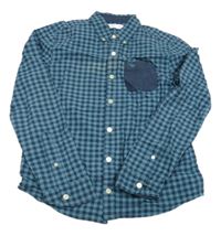 Modro-tmavomodrá kostkovaná košile Abercrombie&Fitch