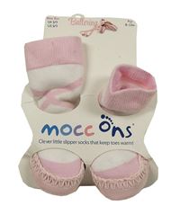 Nové - Bílo-růžové ponožkoboty s pruhy vel. 18