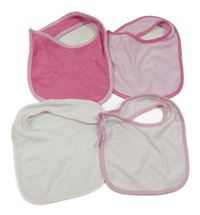 4x froté slinták -  bílý + světlerůžový + růžový + tmavorůžový