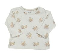 Světlebéžové triko s králíky a květinami C&A