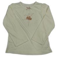 Krémové triko s baletkou