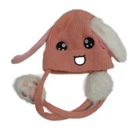 Růžovo-bílá čepice s čumákem