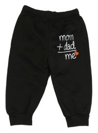 Černé tepláky s nápisem se srdcem