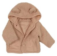 Starorůžová huňatá podšitá bunda s kapucí Matalan