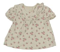 Béžové květované tričko C&A