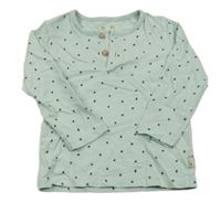 Světlezelené puntíkaté triko s knoflíky