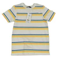 Nové - Bílo-barevné pruhované tričko George