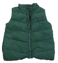 Tmavozelená šusťáková zateplená vesta Matalan