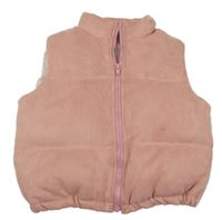 Starorůžová semišová zateplená vesta Shein