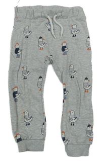 Šedé melírované tepláky s racky C&A