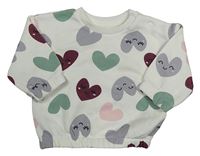 Smetanová mikina se srdíčky Primark