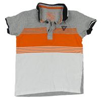 Šedo-oranžovo-bílé polo tričko Urban