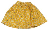 Žlutá květovaná lehká kolová sukně Shein