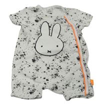 Bílo-černý vzorovaný kraťasový overal s Miffy C&A