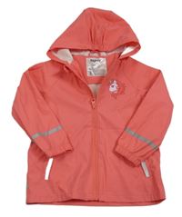 Lososová nepromokavá bunda s jednorožcem a kapucí Lupilu