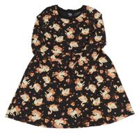 Antracitové vzorované bavlněné šaty s jednorožci C&A