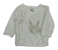 Bílá sametová zavinovací mikina s králíkem C&A