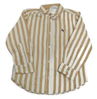 Bílo-hnědá pruhovaná košile H&M